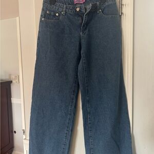 Edikted Dark Blue Flare Jeans